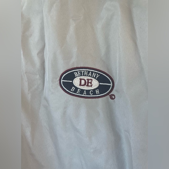 Bethany Beach Delaware men’s tan/navy full zip windbreaker with hood; XL - Picture 2 of 11